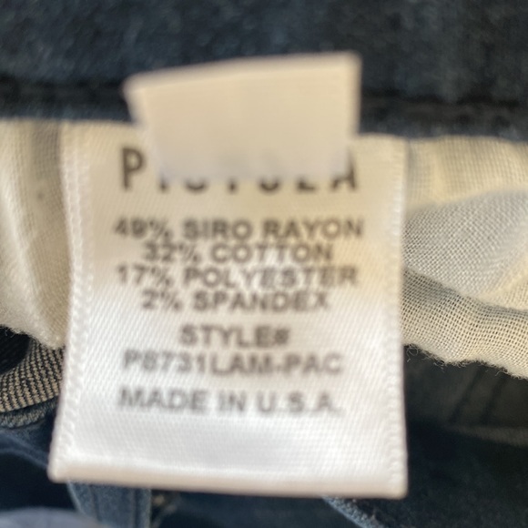 Pistola Shark Bite Raw Distressed Hem Skinny Dark Wash High Waist Ankle Jeans - Picture 9 of 15